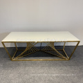 Practical design houseroom furniture rectangle shape stainless steel coffee table